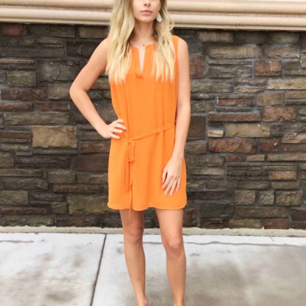 Color Pop Sheath Dress - Orange Pepper